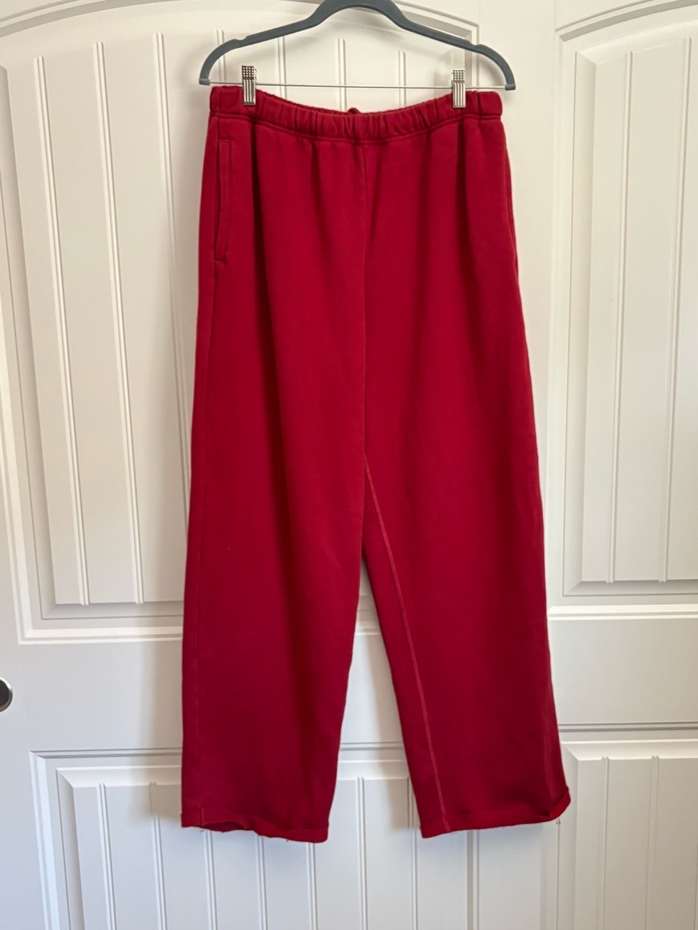 Skims red wide leg sweat pants size large